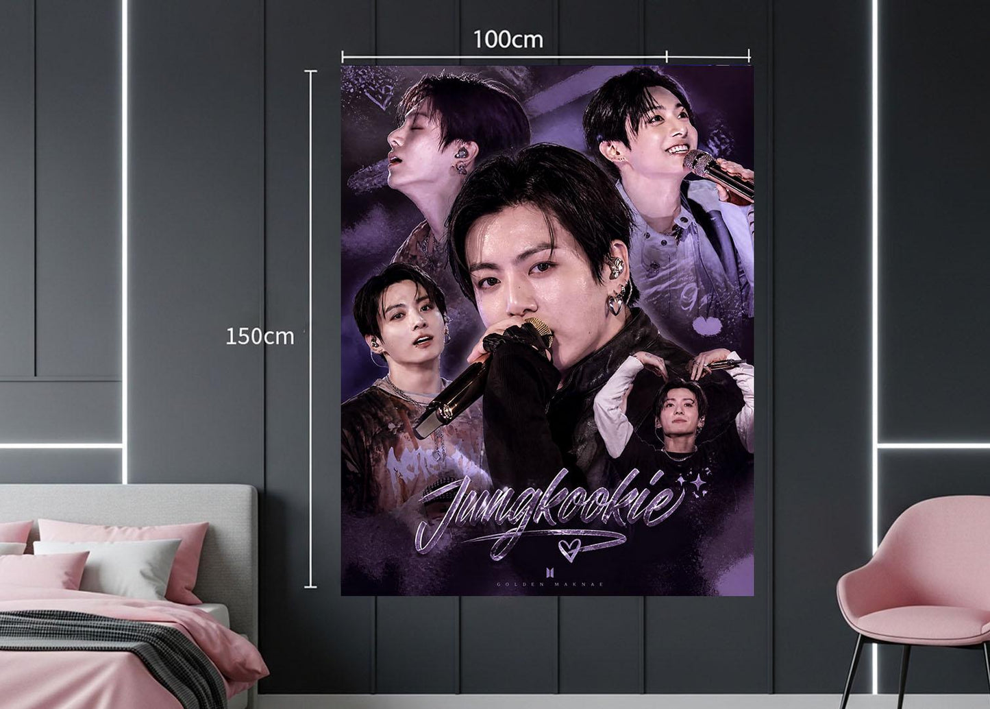 Jungkook Hanging Tapestry | Bantan Boys | Personalized Wall Art | Polyester Fabric | Ship Flag Banner