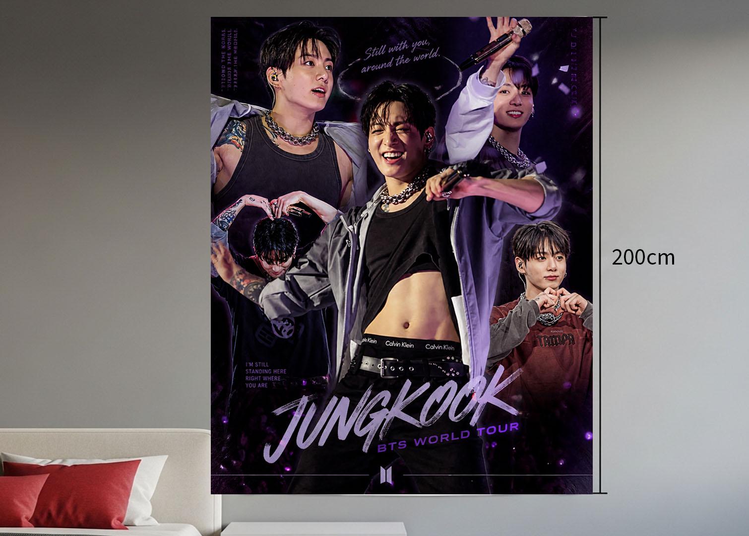 Jungkook Hanging Tapestry | Bantan Boys | Personalized Wall Art | Polyester Fabric | Ship Flag Banner