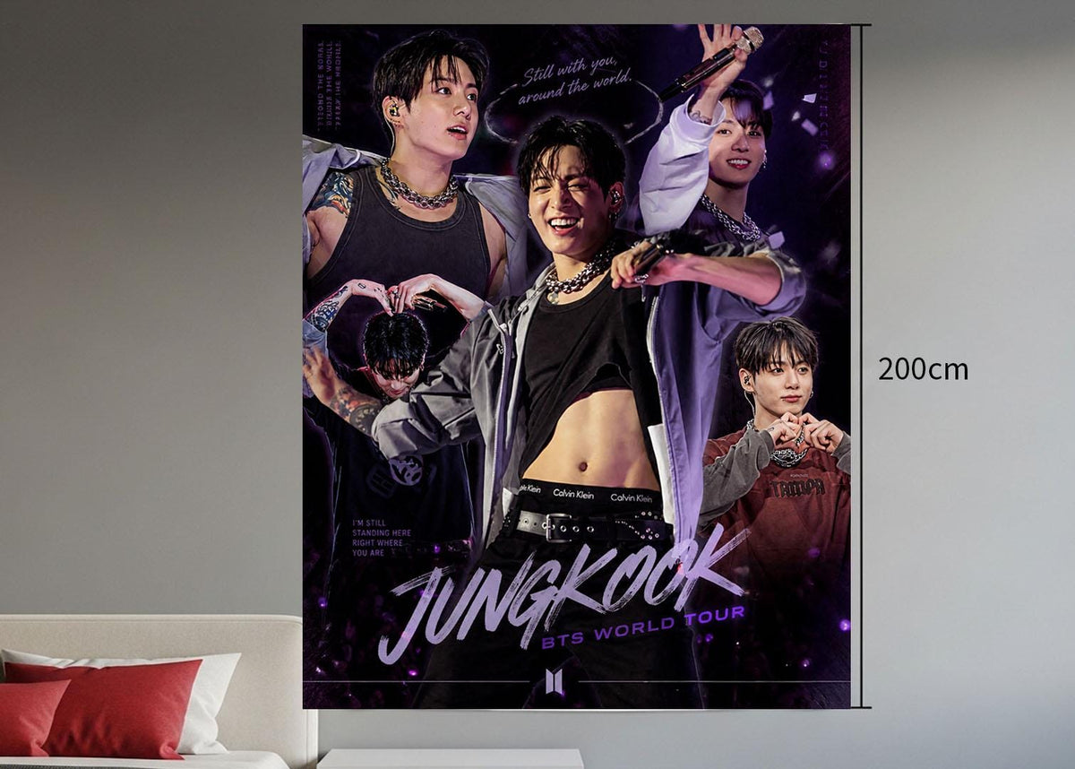 Jungkook Hanging Tapestry | Bantan Boys | Personalized Wall Art | Polyester Fabric | Ship Flag Banner