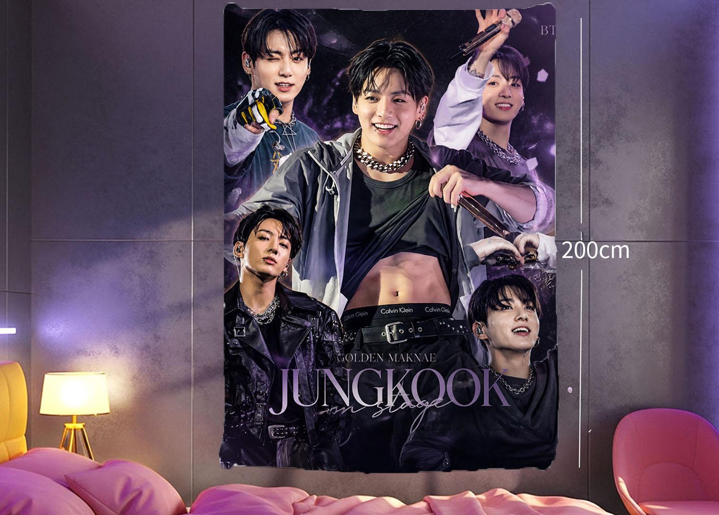 Jungkook Hanging Tapestry | Bantan Boys | Personalized Wall Art | Polyester Fabric | Ship Flag Banner