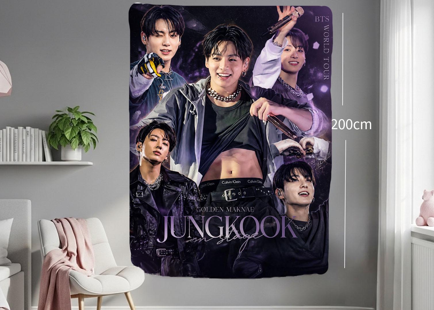 Jungkook Hanging Tapestry | Bantan Boys | Personalized Wall Art | Polyester Fabric | Ship Flag Banner