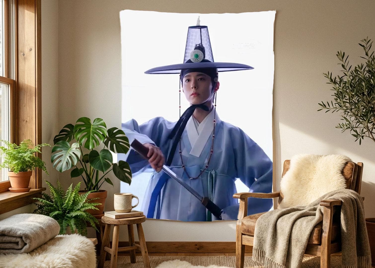 Park Bo Gum Hanging Tapestry | Personalized Wall Art | Polyester Fabric | Ship Flag Banner
