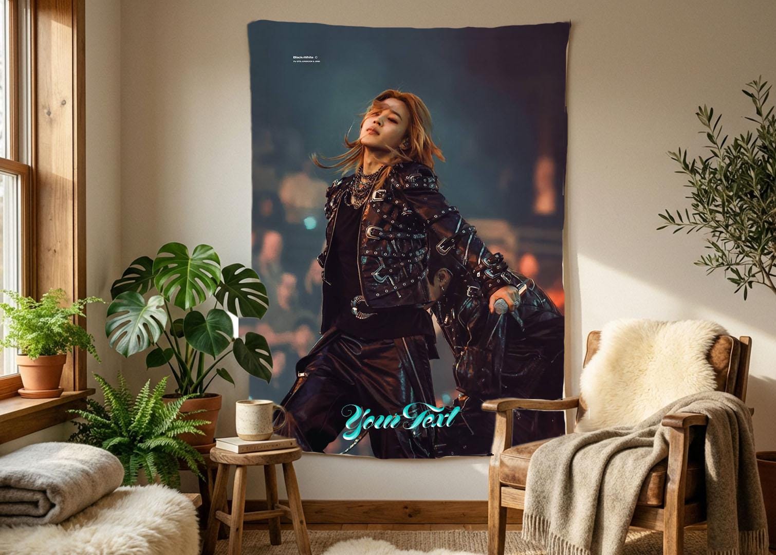 Jimin Hanging Tapestry | Bantan Boys | Personalized Wall Art | Polyester Fabric | Ship Flag Banner