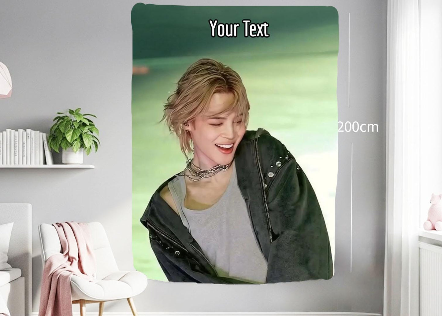Jimin Hanging Tapestry | Bantan Boys | Personalized Wall Art | Polyester Fabric | Ship Flag Banner
