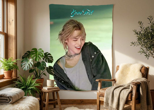 Jimin Hanging Tapestry | Bantan Boys | Personalized Wall Art | Polyester Fabric | Ship Flag Banner