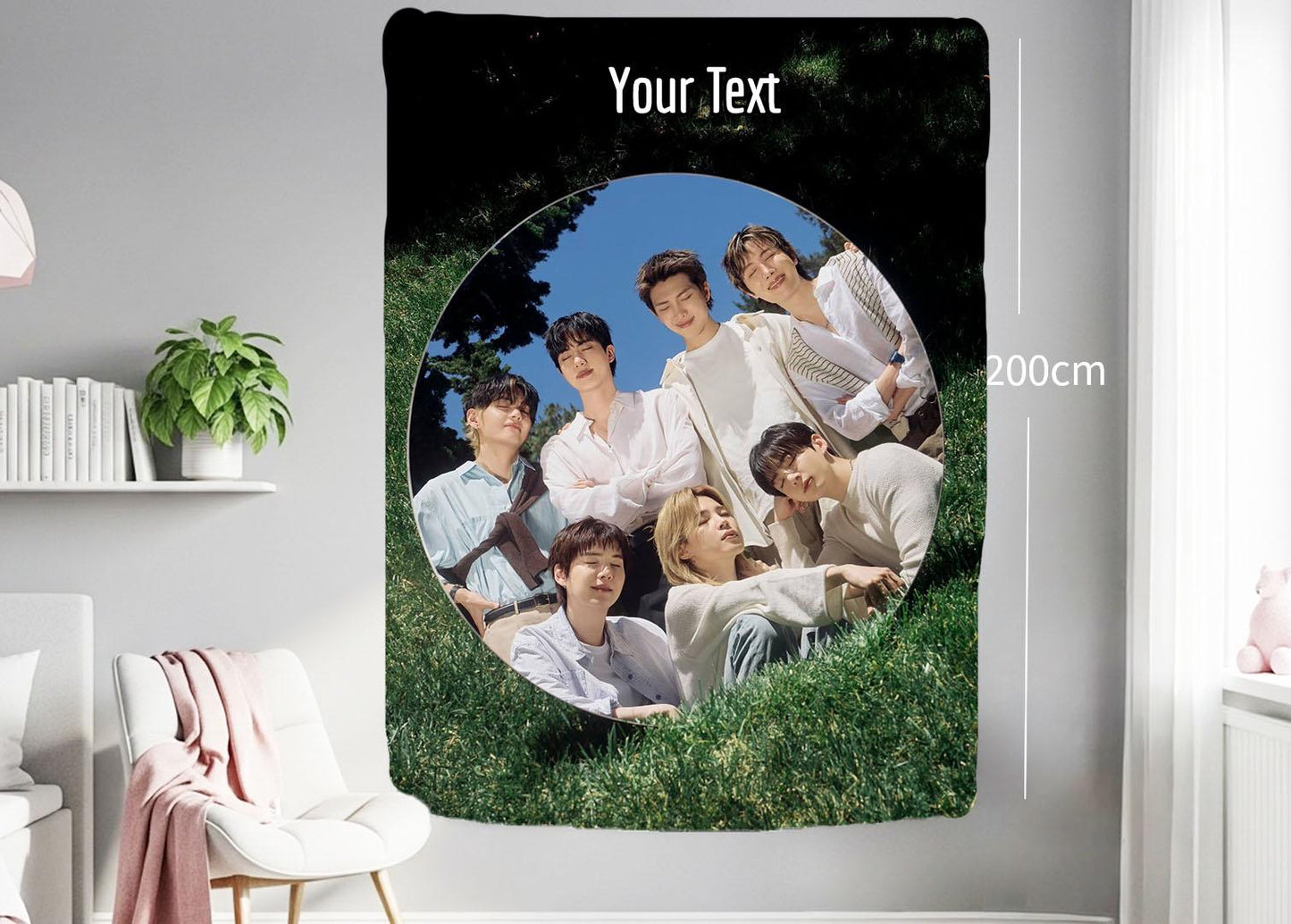 Bangtan Hanging Tapestry | Bantan Boys | Personalized Wall Art | Polyester Fabric | Ship Flag Banner