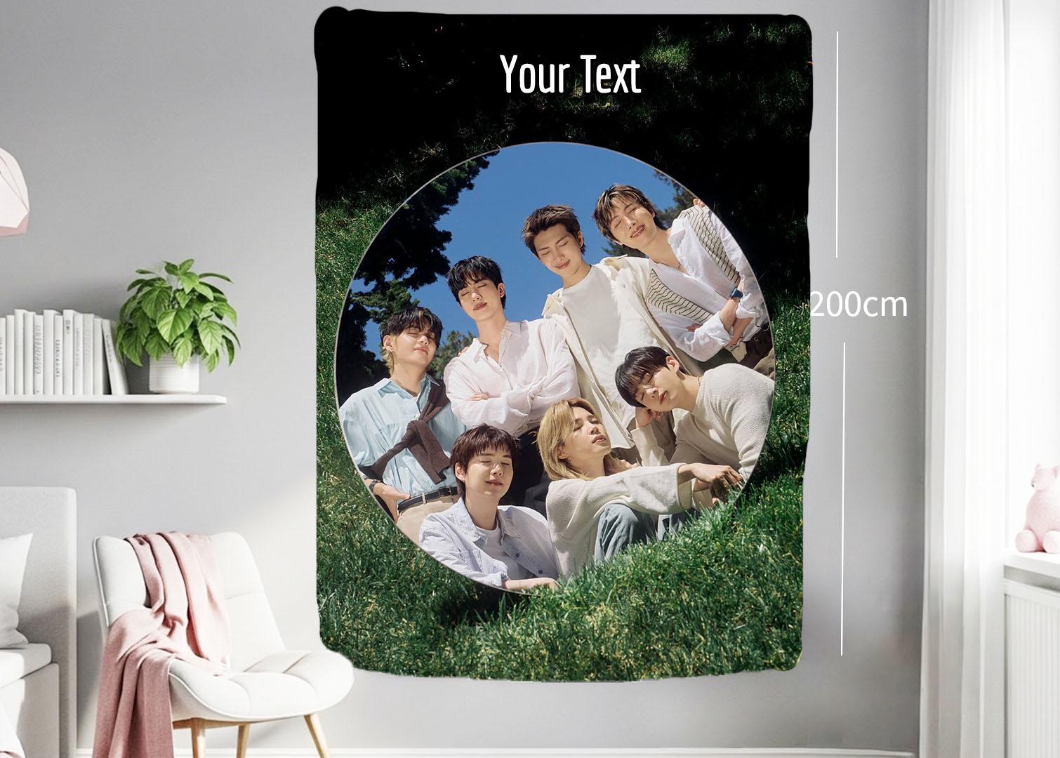 Bangtan Hanging Tapestry | Bantan Boys | Personalized Wall Art | Polyester Fabric | Ship Flag Banner