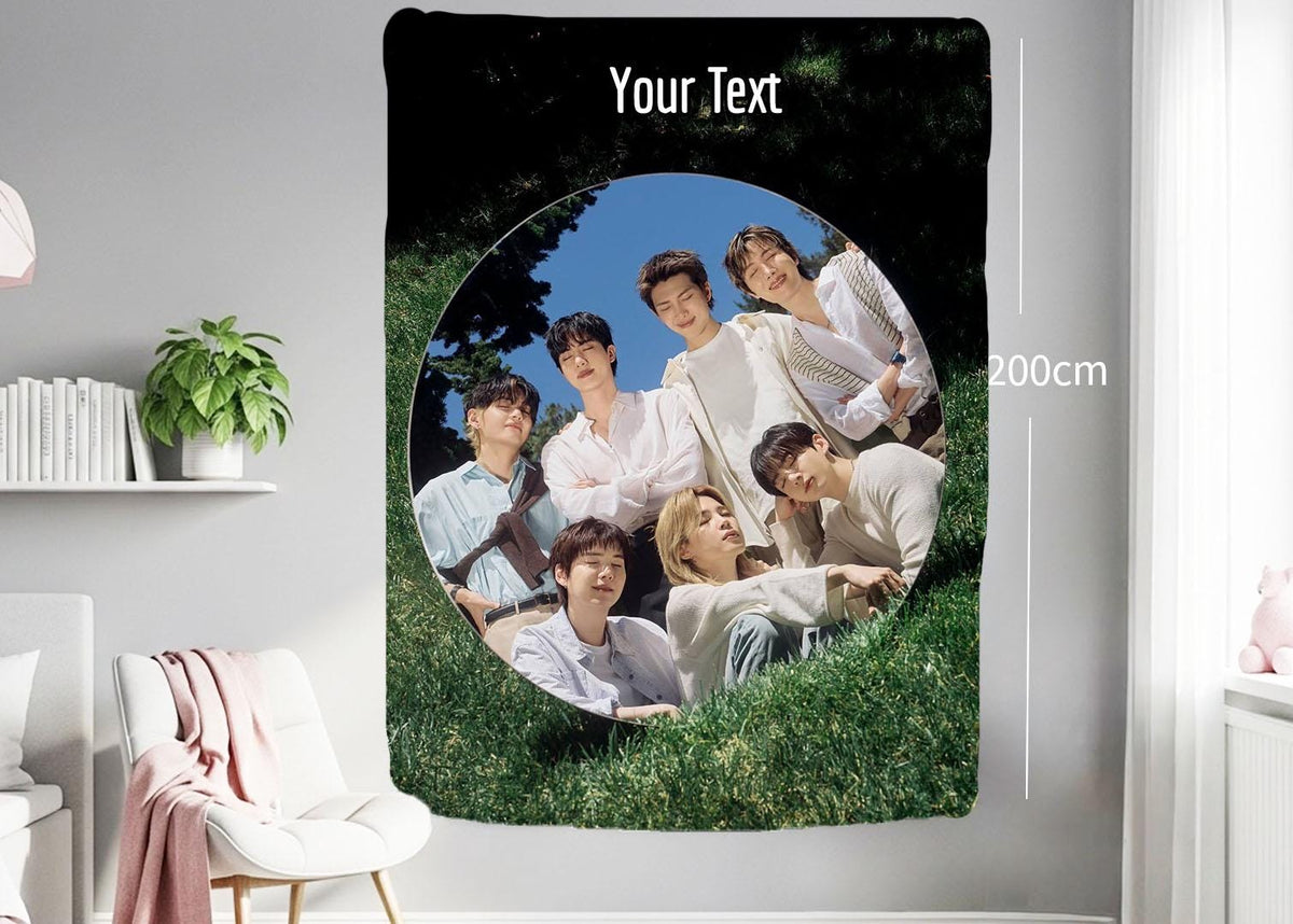 Bangtan Hanging Tapestry | Bantan Boys | Personalized Wall Art | Polyester Fabric | Ship Flag Banner
