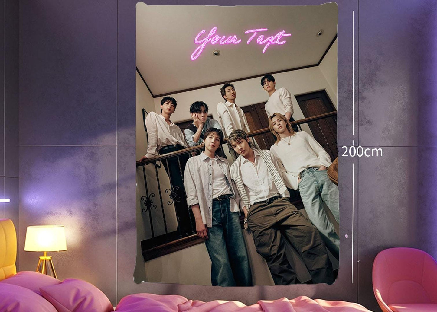 Bangtan Hanging Tapestry | Bantan Boys | Personalized Wall Art | Polyester Fabric | Ship Flag Banner