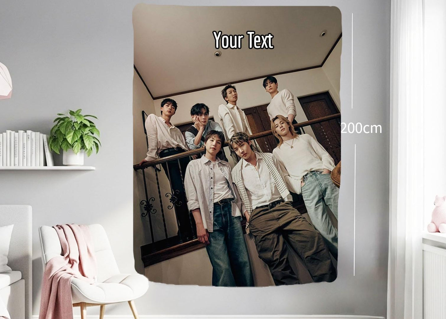 Bangtan Hanging Tapestry | Bantan Boys | Personalized Wall Art | Polyester Fabric | Ship Flag Banner