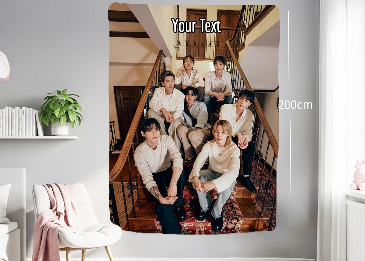 Bangtan Hanging Tapestry | Bantan Boys | Personalized Wall Art | Polyester Fabric | Ship Flag Banner