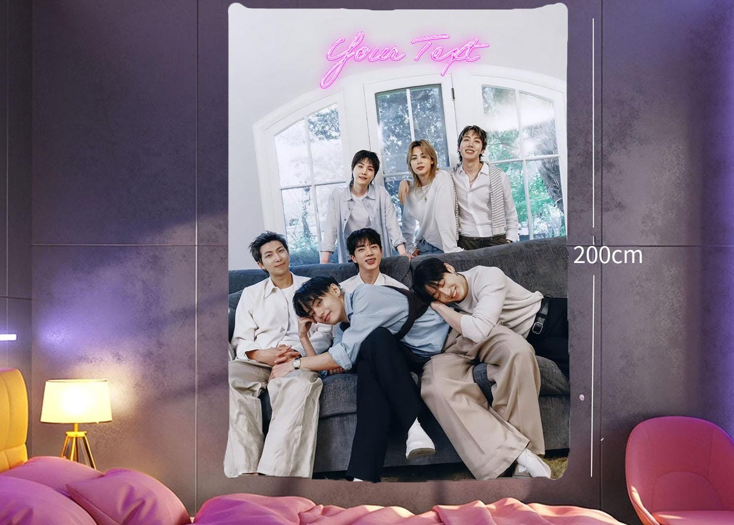 Bangtan Hanging Tapestry | Bantan Boys | Personalized Wall Art | Polyester Fabric | Ship Flag Banner