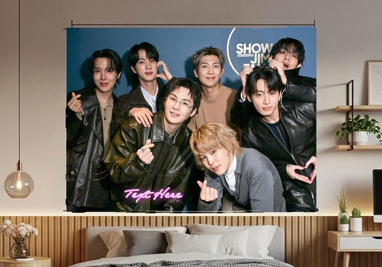 Bangtan Hanging Tapestry | Bantan Boys | Personalized Wall Art | Polyester Fabric | Ship Flag Banner