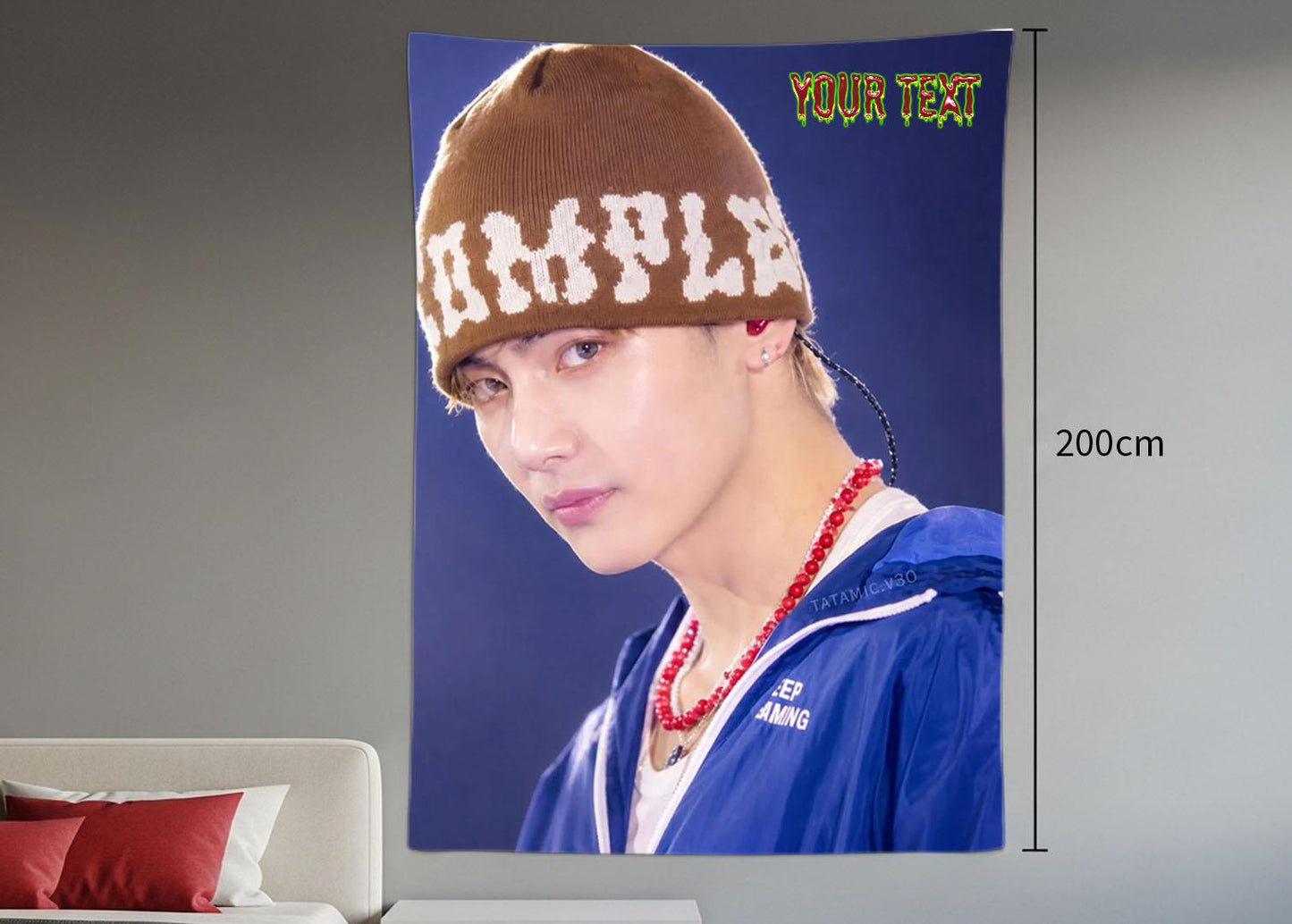 Taehyung Hanging Tapestry | Bantan Boys | Personalized Wall Art | Polyester Fabric | Ship Flag Banner
