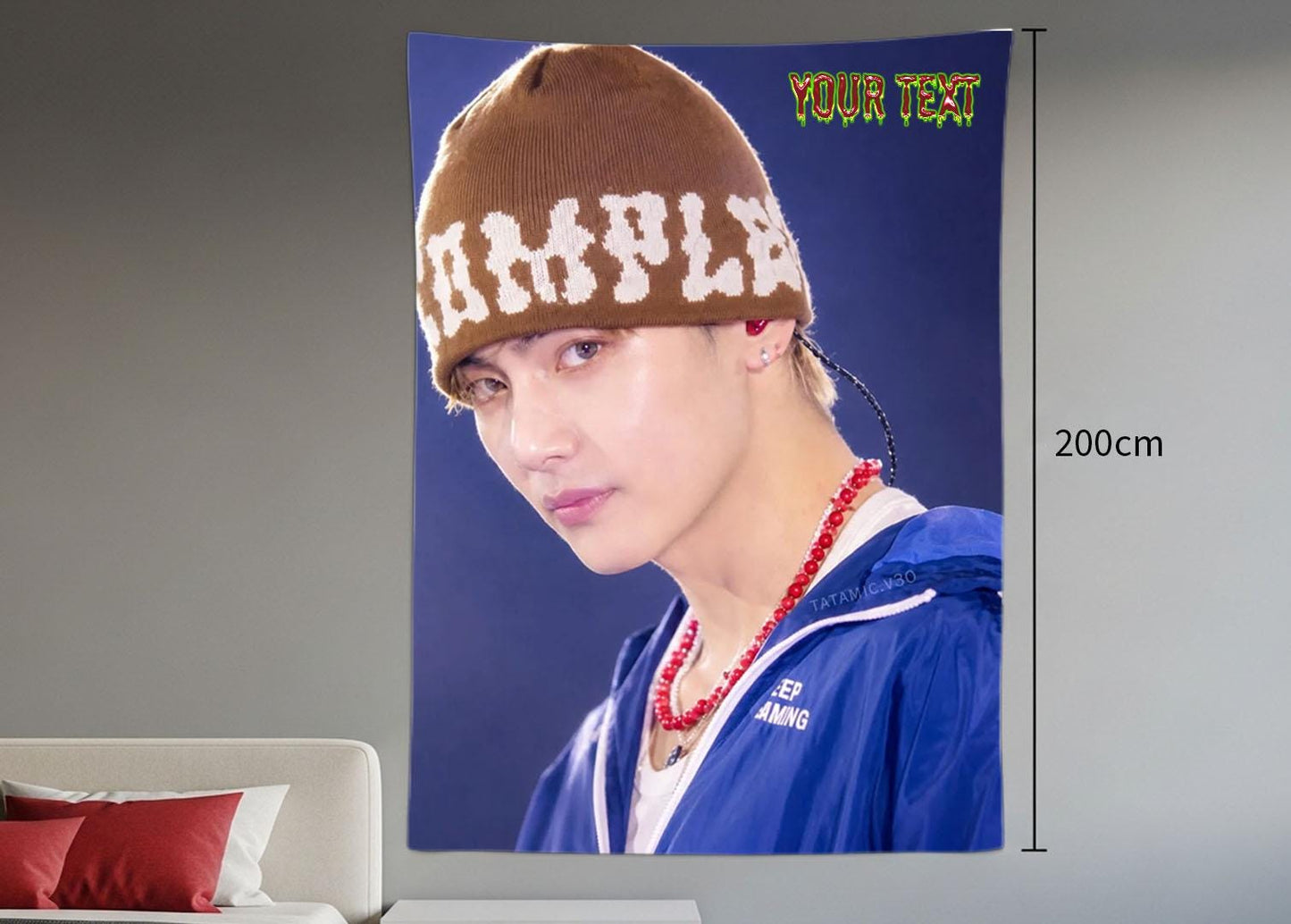 Taehyung Hanging Tapestry | Bantan Boys | Personalized Wall Art | Polyester Fabric | Ship Flag Banner