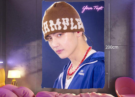 Taehyung Hanging Tapestry | Bantan Boys | Personalized Wall Art | Polyester Fabric | Ship Flag Banner