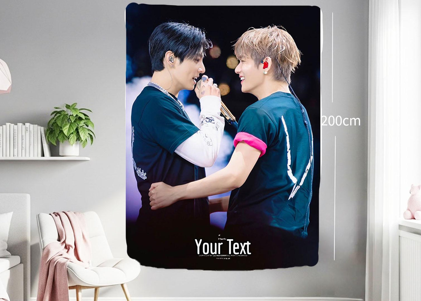 Taekook Hanging Tapestry | Bantan Boys | Personalized Wall Art | Polyester Fabric | Ship Flag Banner