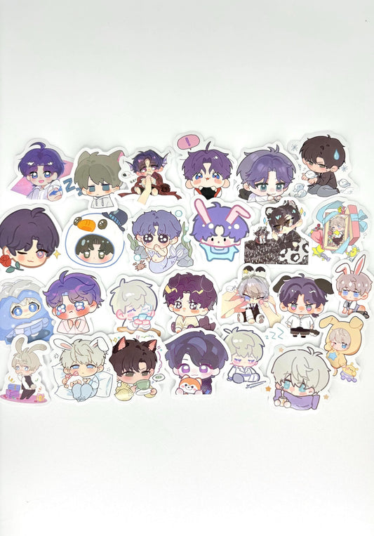 Love and Deepspace Chibi Stickers: 100-Piece Gamer Ita Bag Set
