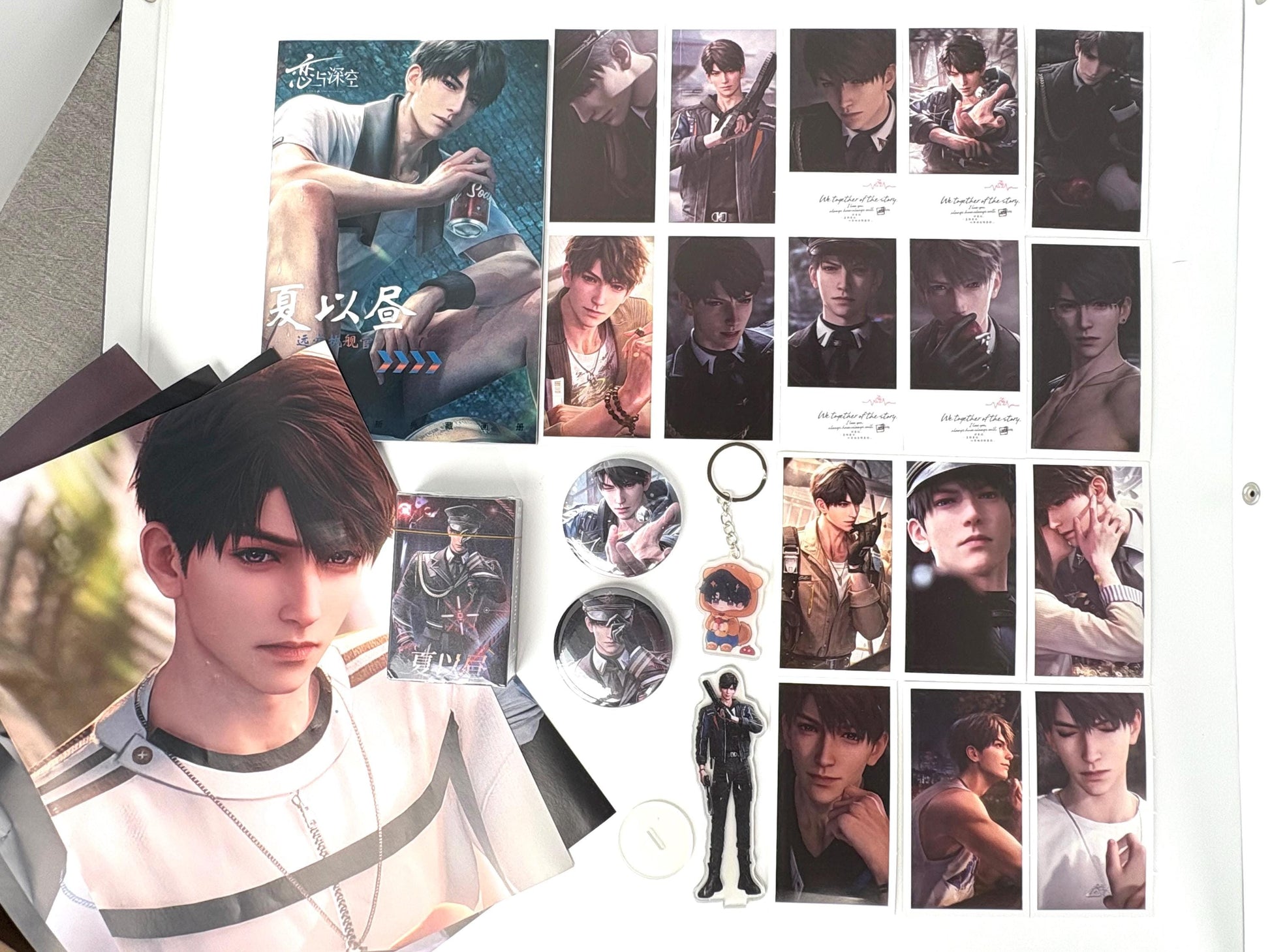 Caleb Bias Pack 75pcs! Badges Photocards Poster Keychain Amaze Box | Love and Deepspace
