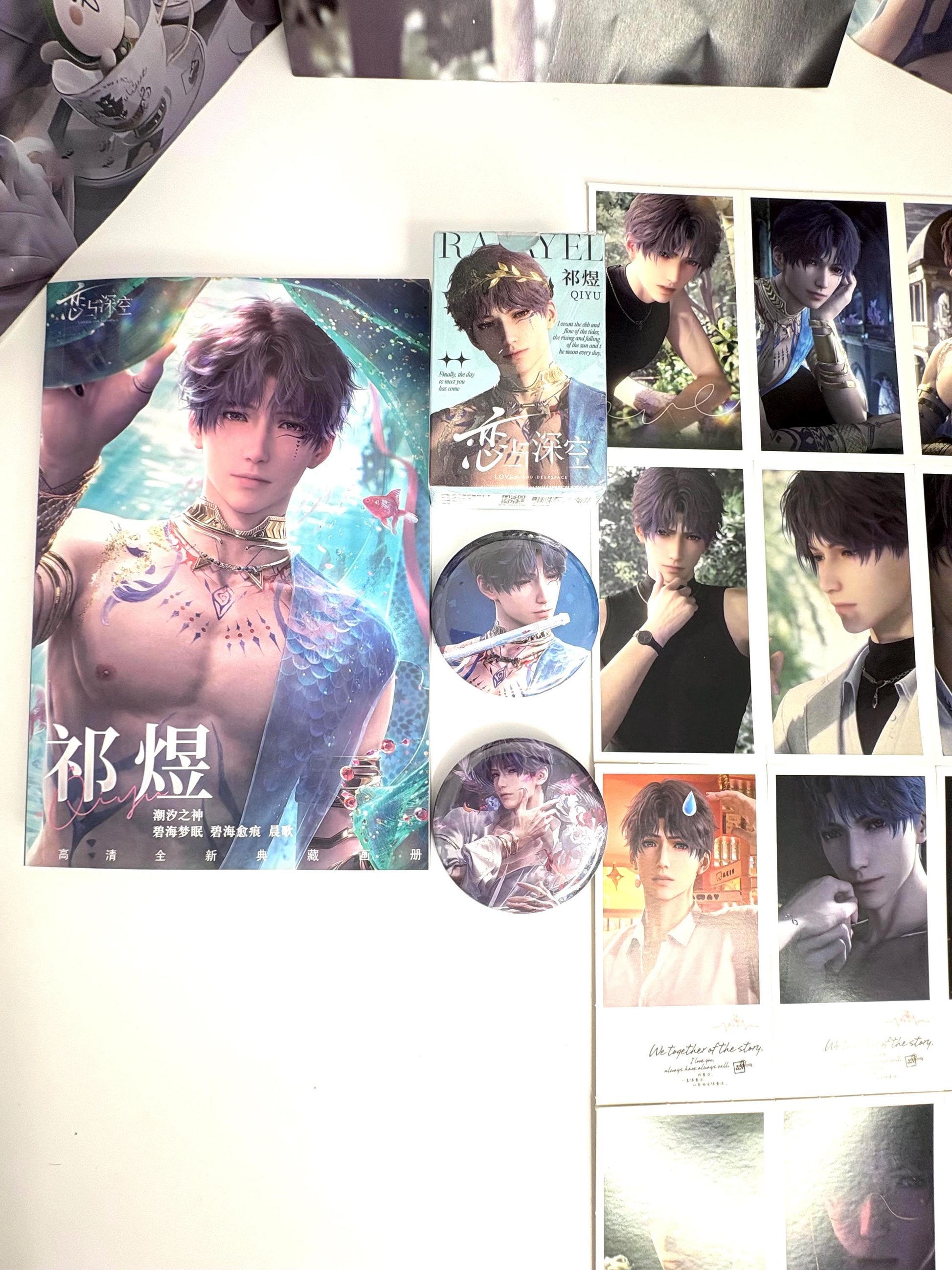 Rafayel Bias Pack 75pcs! Badges Photocards Poster Keychain Amaze Box | Love and Deepspace