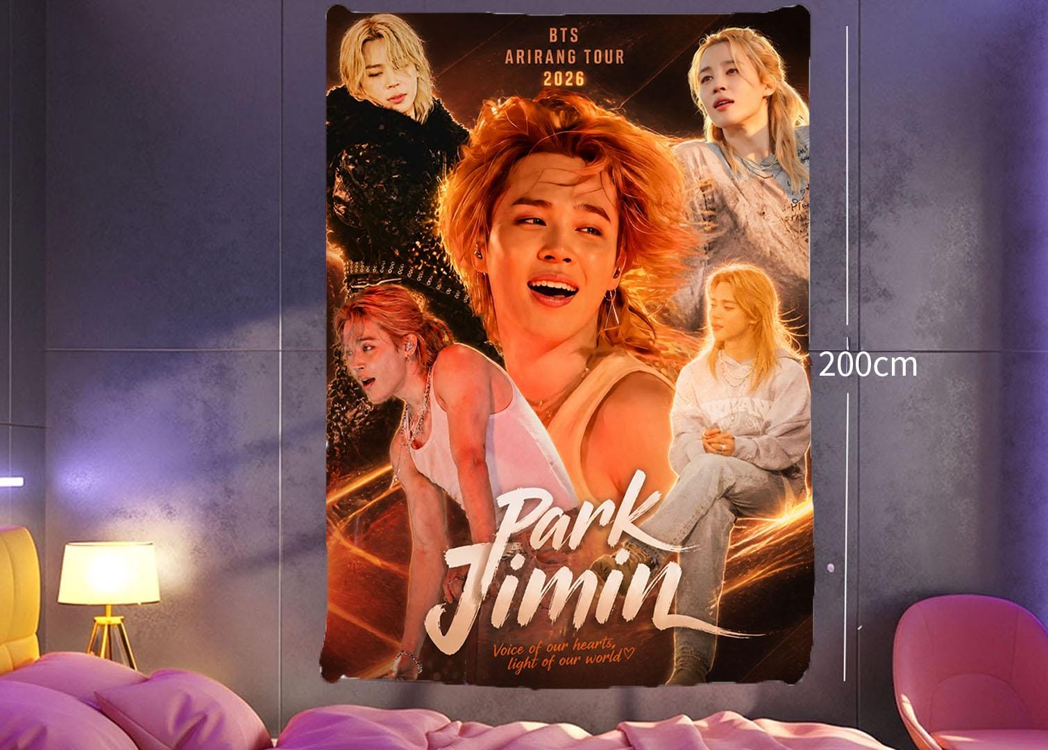 Jimin Hanging Tapestry | Bantan Boys | Personalized Wall Art | Polyester Fabric | Ship Flag Banner