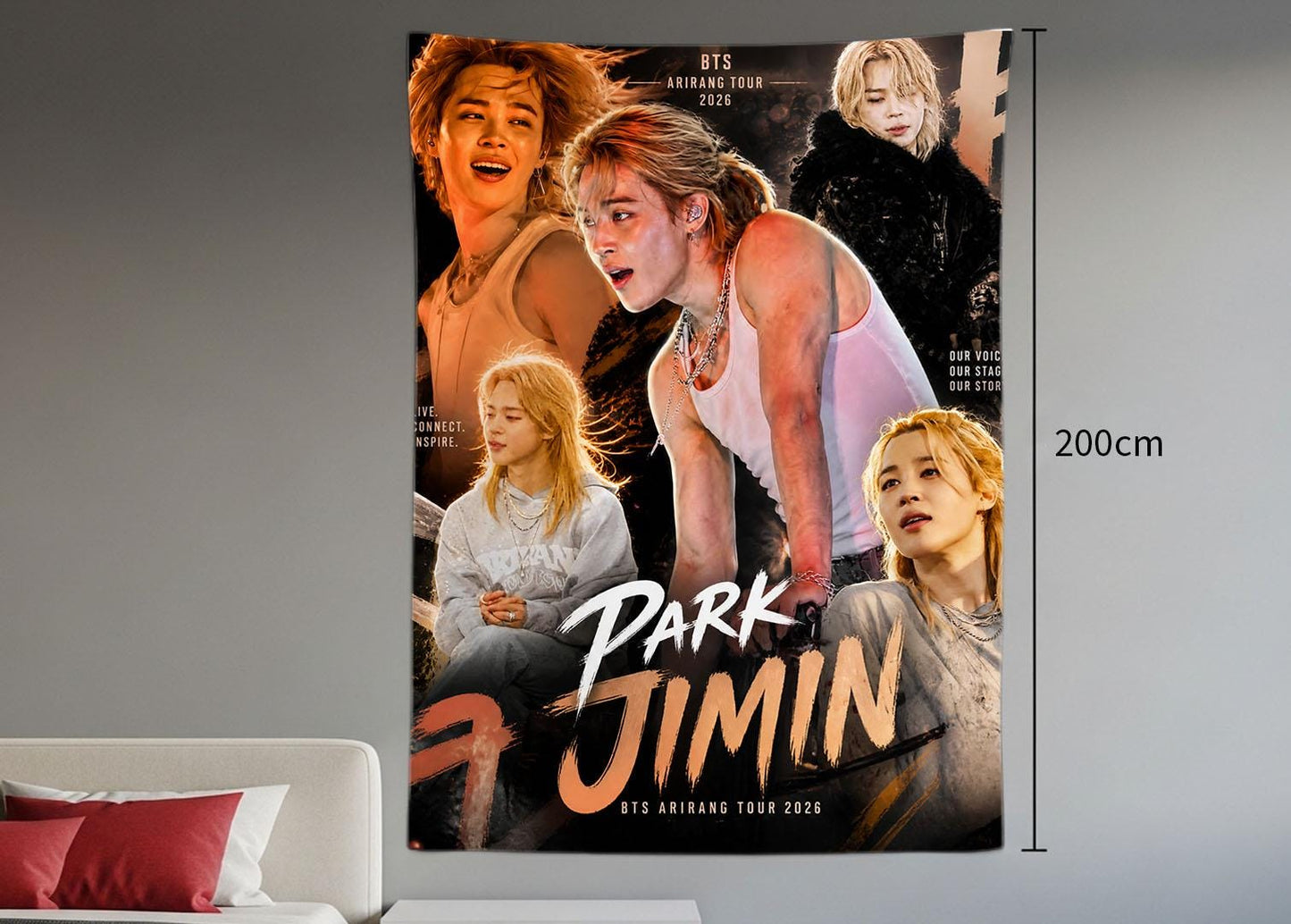 Jimin Hanging Tapestry | Bantan Boys | Personalized Wall Art | Polyester Fabric | Ship Flag Banner