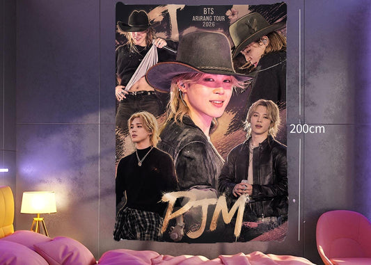 Jimin Hanging Tapestry | Bantan Boys | Personalized Wall Art | Polyester Fabric | Ship Flag Banner
