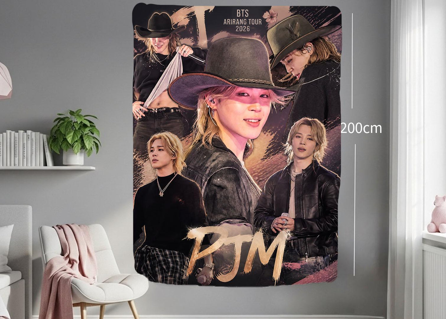 Jimin Hanging Tapestry | Bantan Boys | Personalized Wall Art | Polyester Fabric | Ship Flag Banner