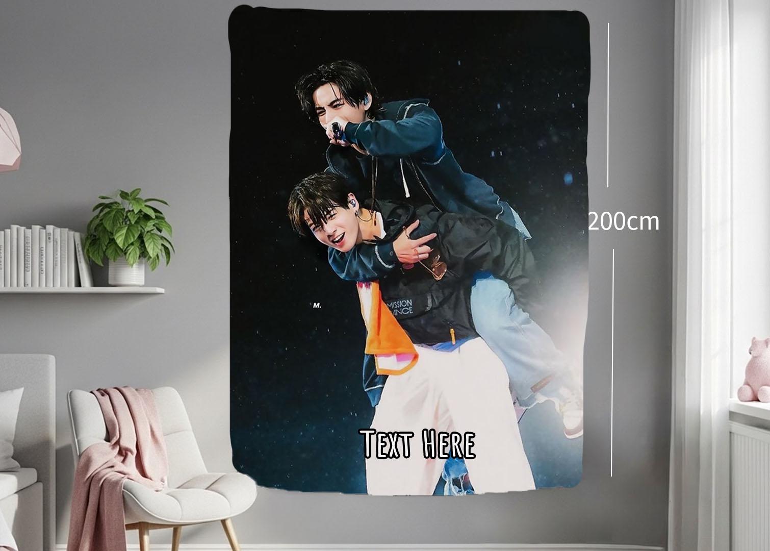Taekook Hanging Tapestry | Bantan Boys | Personalized Wall Art | Polyester Fabric | Ship Flag Banner