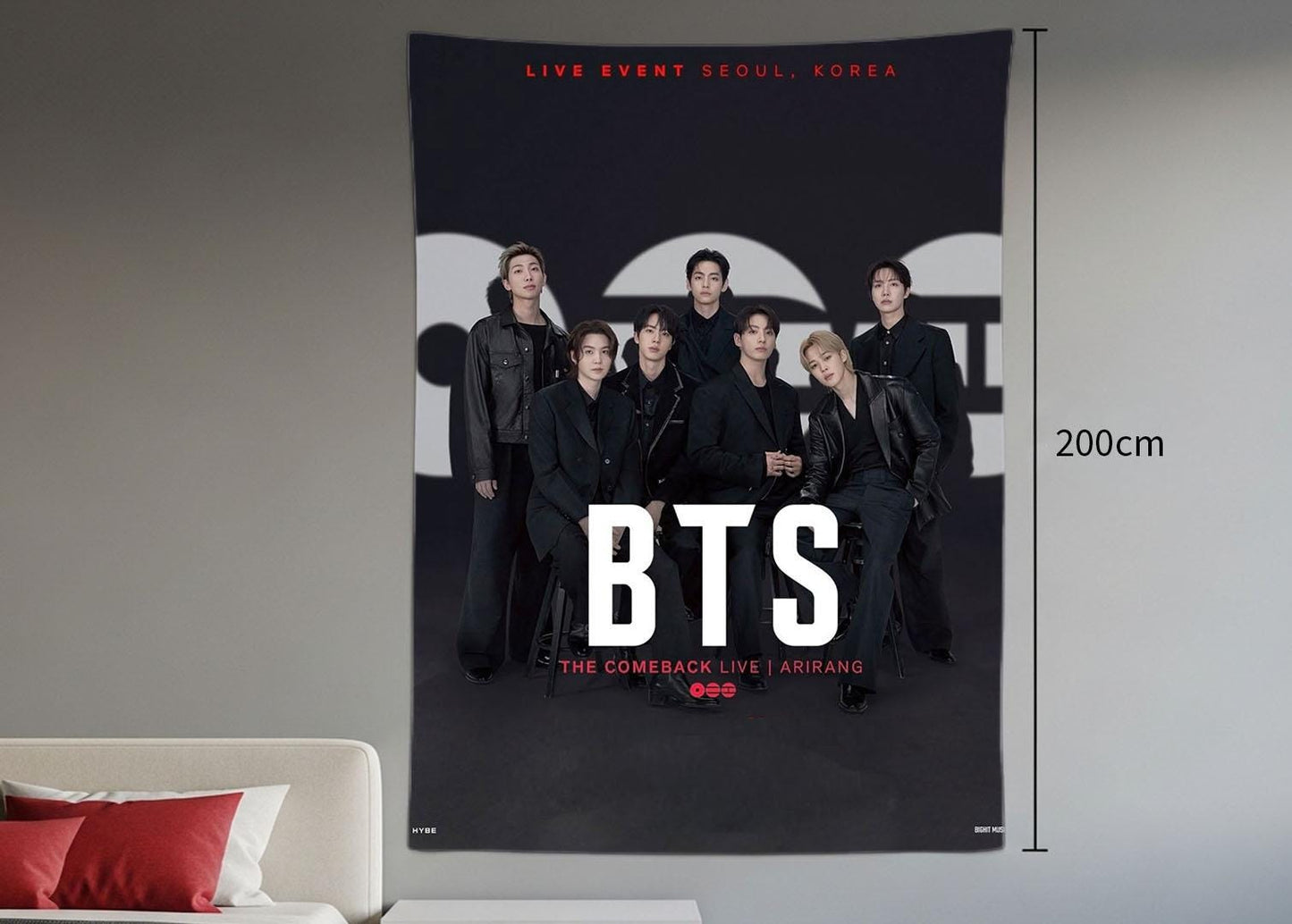 Bangtan Hanging Tapestry | Bantan Boys | Personalized Wall Art | Polyester Fabric | Ship Flag Banner