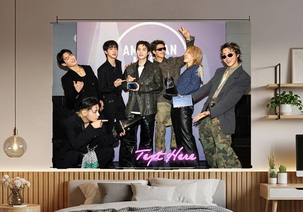 Bangtan Hanging Tapestry | Bantan Boys | Personalized Wall Art | Polyester Fabric | Ship Flag Banner