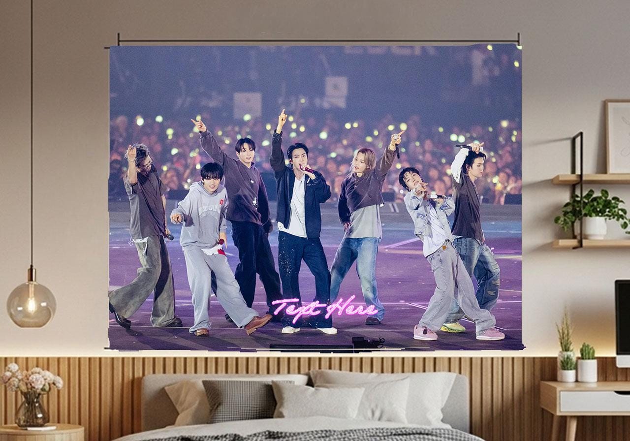 Bangtan Hanging Tapestry | Bantan Boys | Personalized Wall Art | Polyester Fabric | Ship Flag Banner