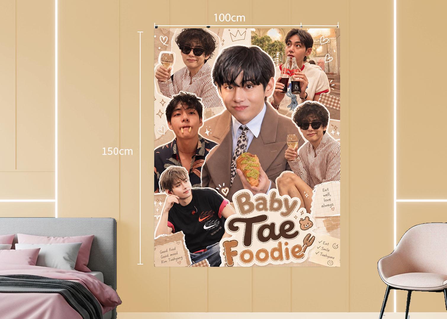 Taehyung Hanging Tapestry | Bantan Boys | Personalized Wall Art | Polyester Fabric | Ship Flag Banner