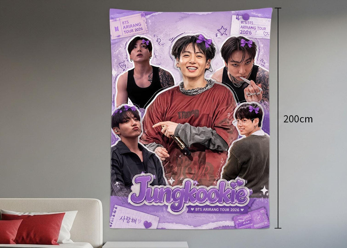 Jungkook Hanging Tapestry | Bantan Boys | Personalized Wall Art | Polyester Fabric | Ship Flag Banner