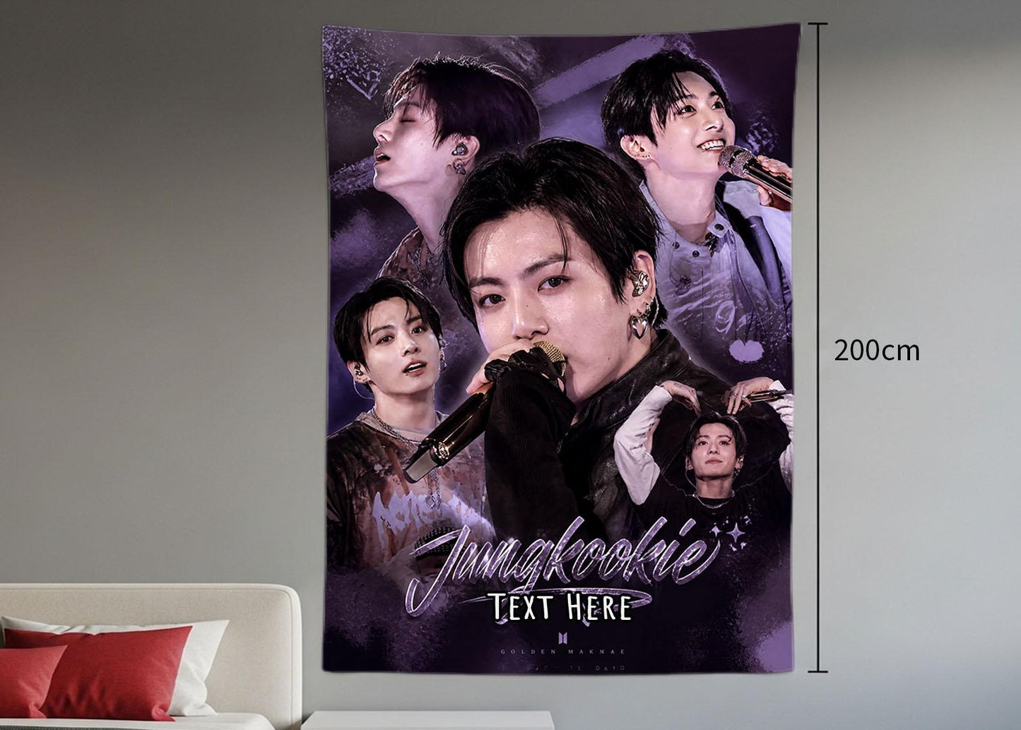 Jungkook Hanging Tapestry | Bantan Boys | Personalized Wall Art | Polyester Fabric | Ship Flag Banner