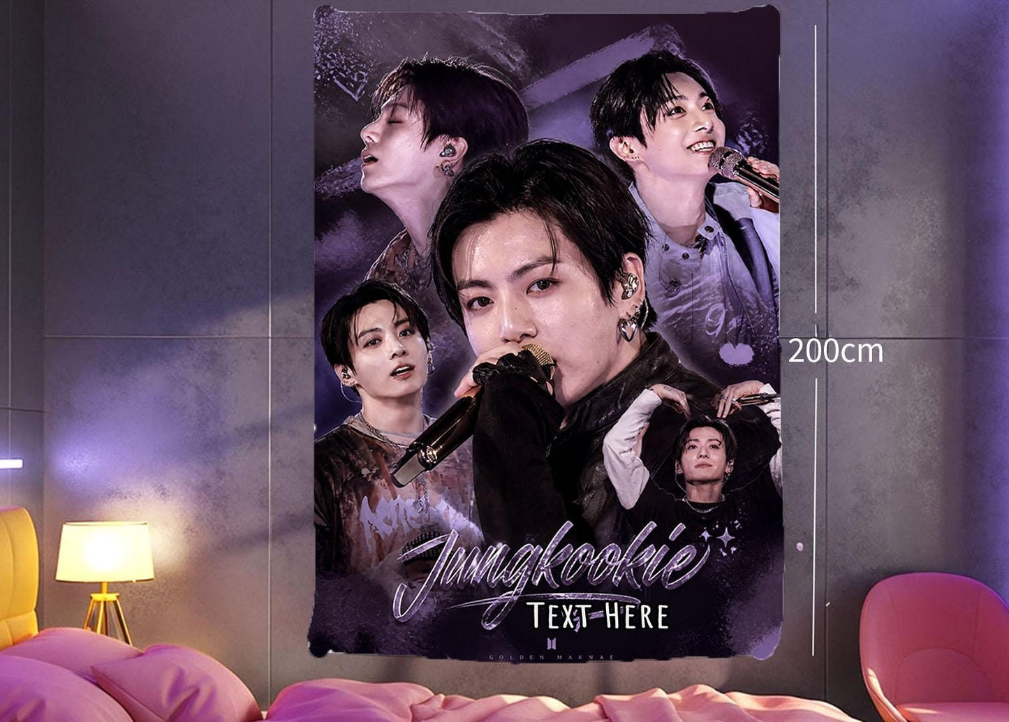 Jungkook Hanging Tapestry | Bantan Boys | Personalized Wall Art | Polyester Fabric | Ship Flag Banner