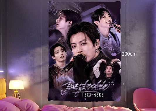 Jungkook Hanging Tapestry | Bantan Boys | Personalized Wall Art | Polyester Fabric | Ship Flag Banner