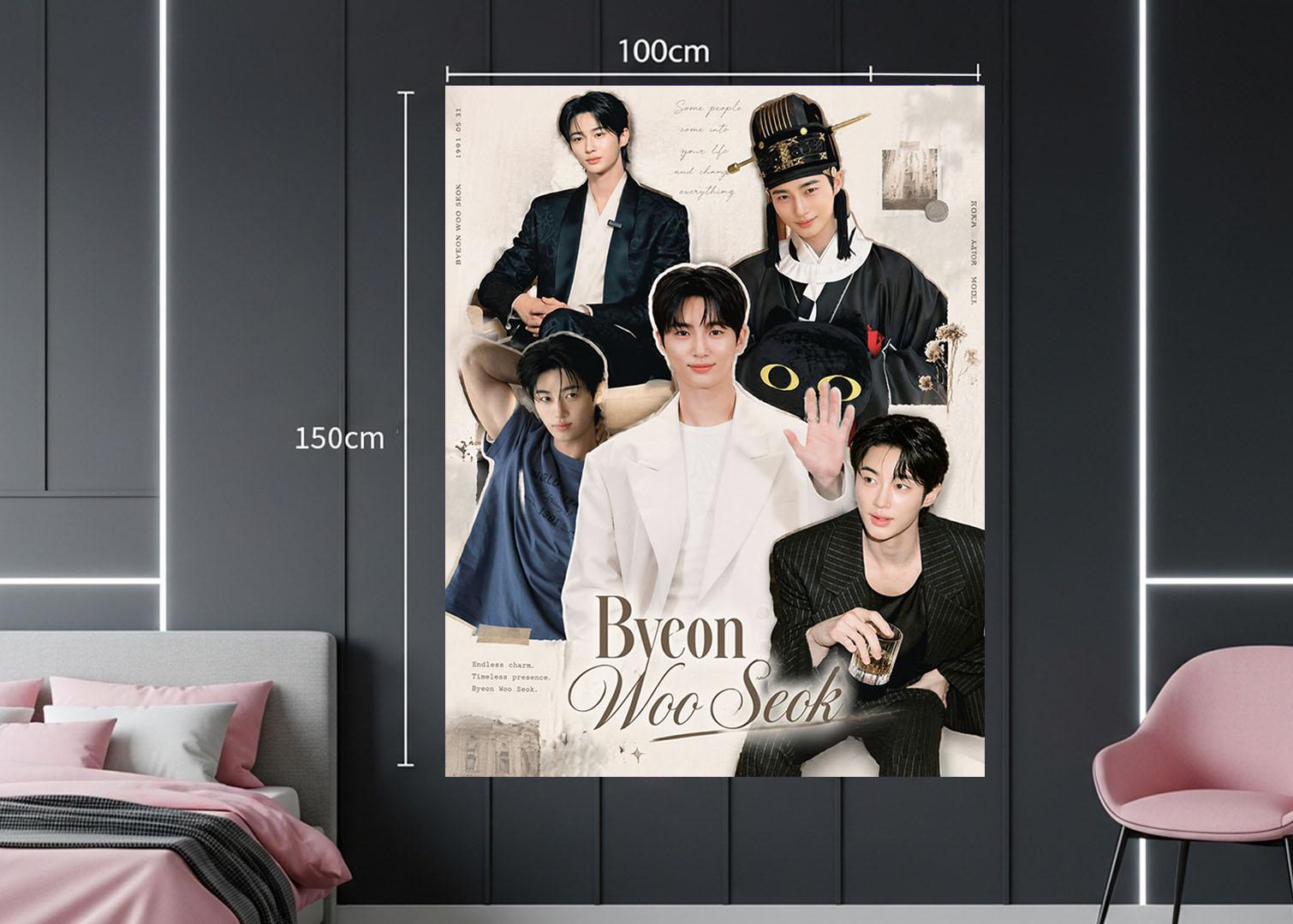byeon woo seok Hanging Tapestry | Personalized Wall Art | Polyester Fabric | Ship Flag Banner