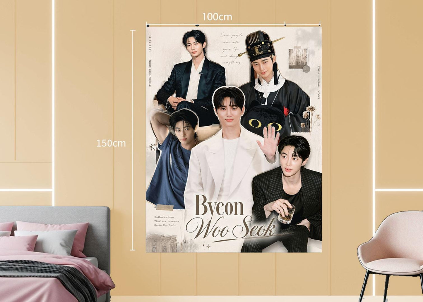 byeon woo seok Hanging Tapestry | Personalized Wall Art | Polyester Fabric | Ship Flag Banner