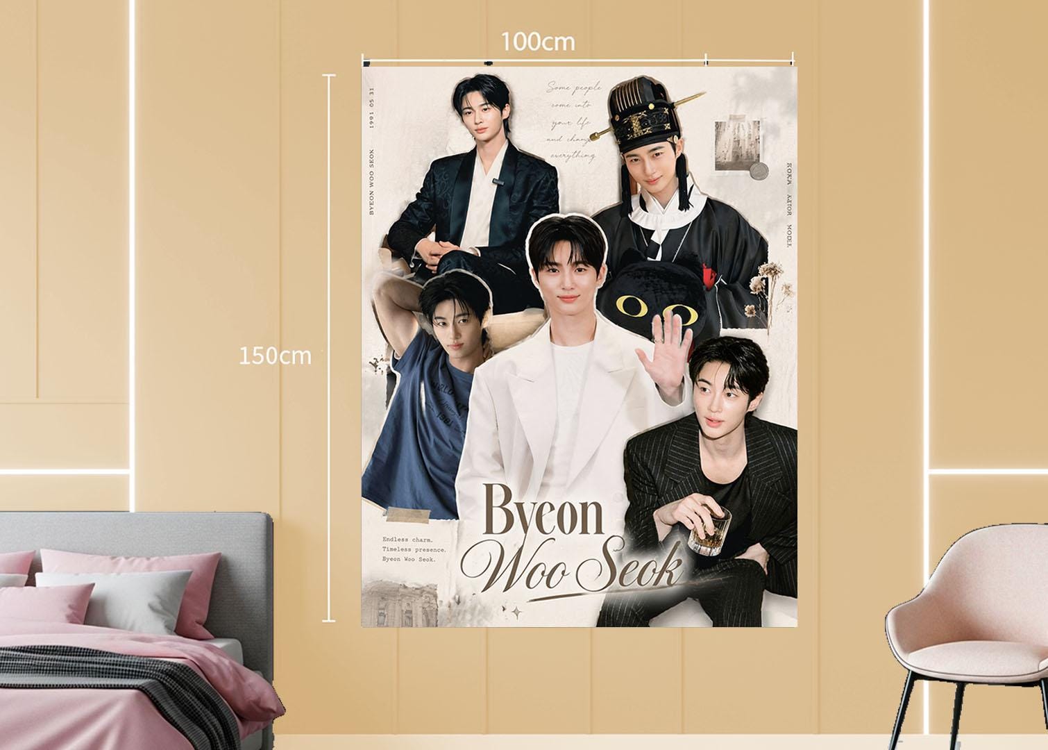 byeon woo seok Hanging Tapestry | Personalized Wall Art | Polyester Fabric | Ship Flag Banner