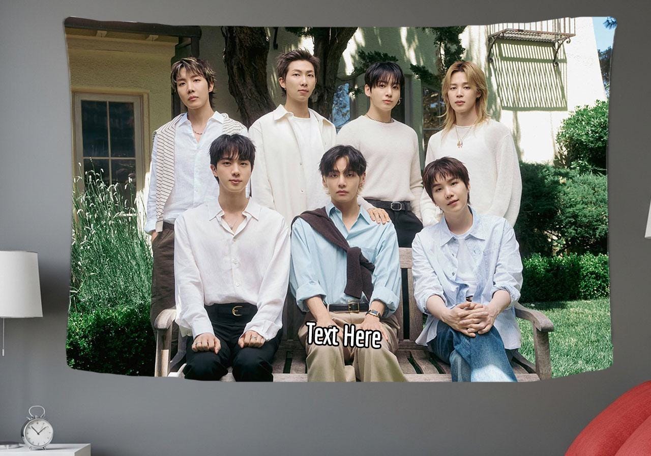 Bangtan Hanging Tapestry | Bantan Boys | Personalized Wall Art | Polyester Fabric | Ship Flag Banner