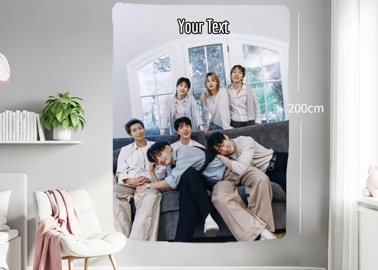 Bangtan Hanging Tapestry | Bantan Boys | Personalized Wall Art | Polyester Fabric | Ship Flag Banner