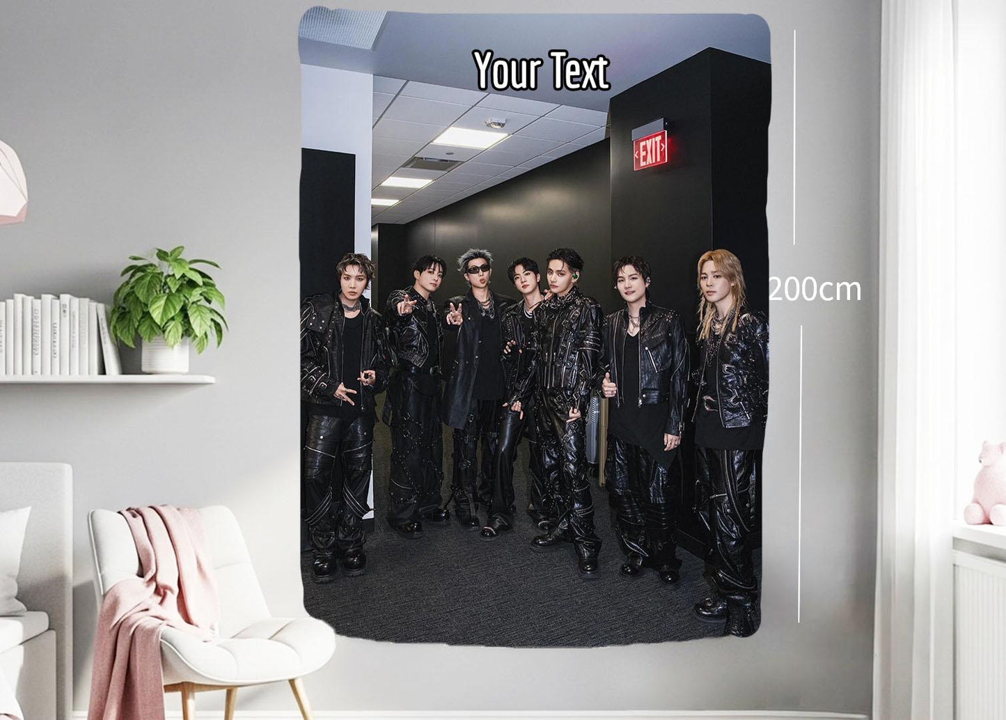 Bangtan Hanging Tapestry | Bantan Boys | Personalized Wall Art | Polyester Fabric | Ship Flag Banner