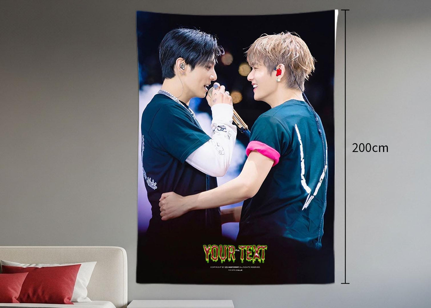 Taekook Hanging Tapestry | Bantan Boys | Personalized Wall Art | Polyester Fabric | Ship Flag Banner