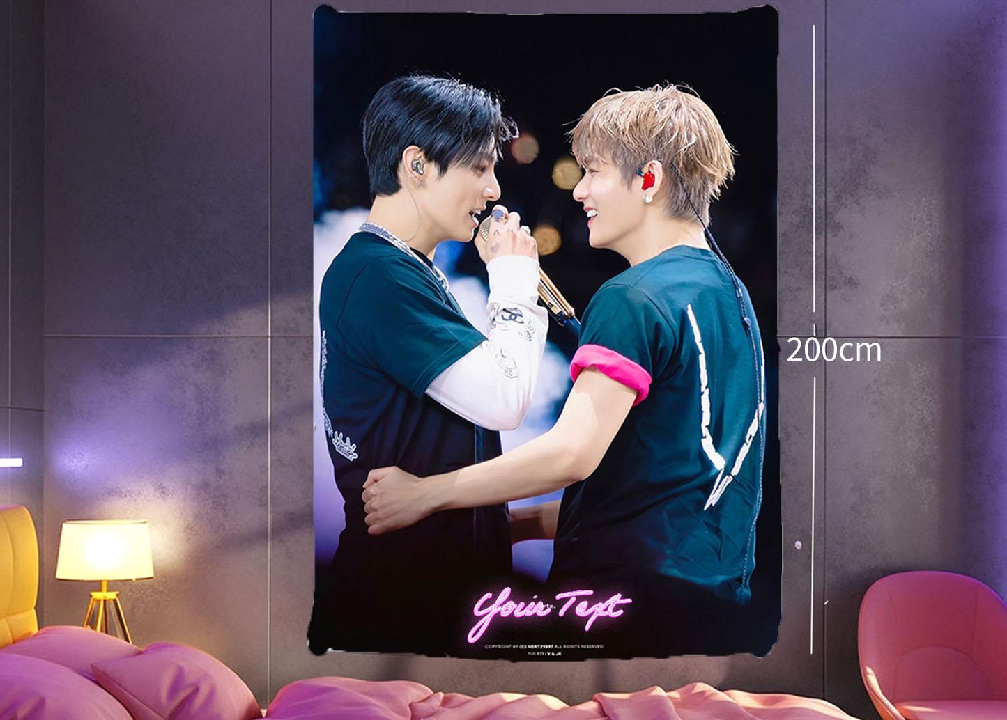 Taekook Hanging Tapestry | Bantan Boys | Personalized Wall Art | Polyester Fabric | Ship Flag Banner
