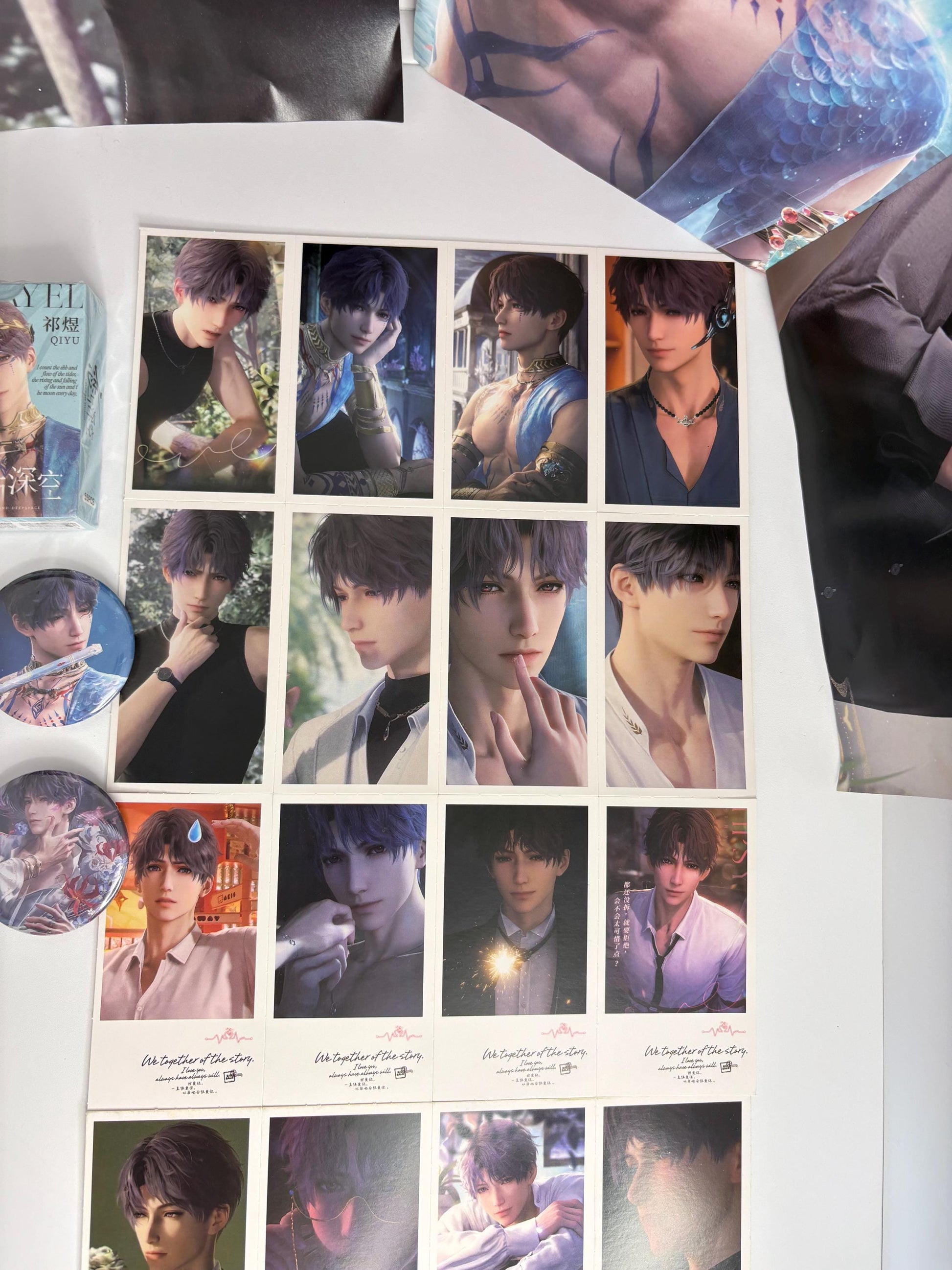 Rafayel Bias Pack 75pcs! Badges Photocards Poster Keychain Amaze Box | Love and Deepspace