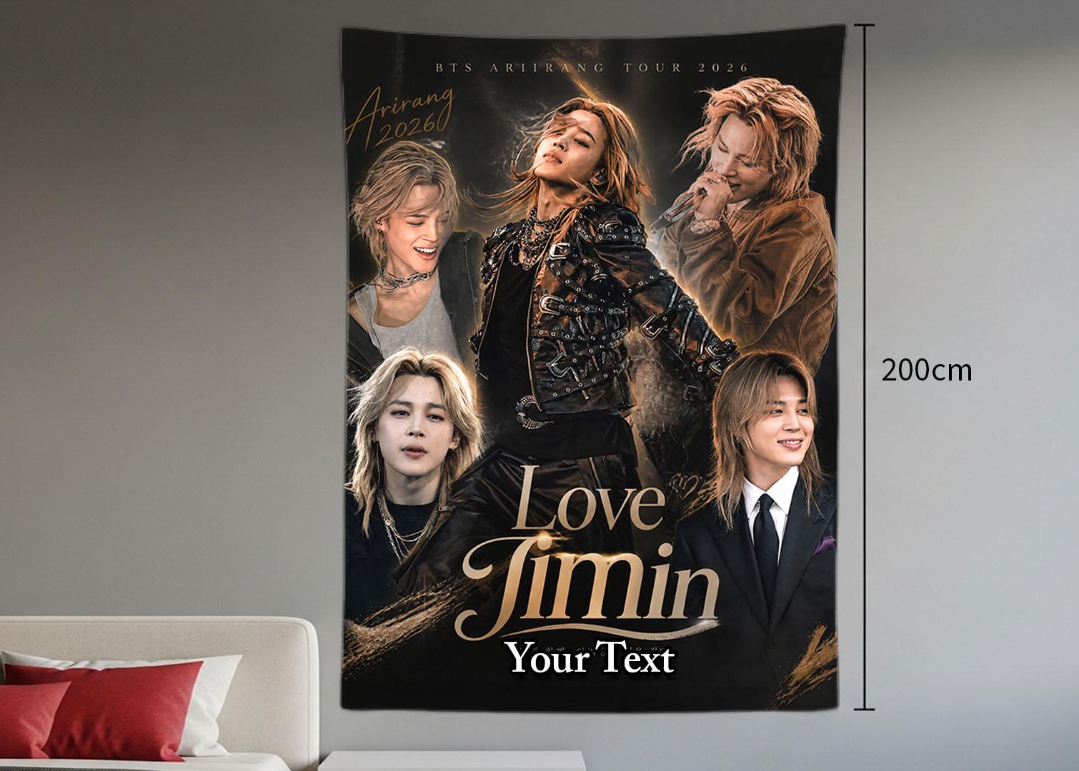 Jimin Hanging Tapestry | Bantan Boys | Personalized Wall Art | Polyester Fabric | Ship Flag Banner
