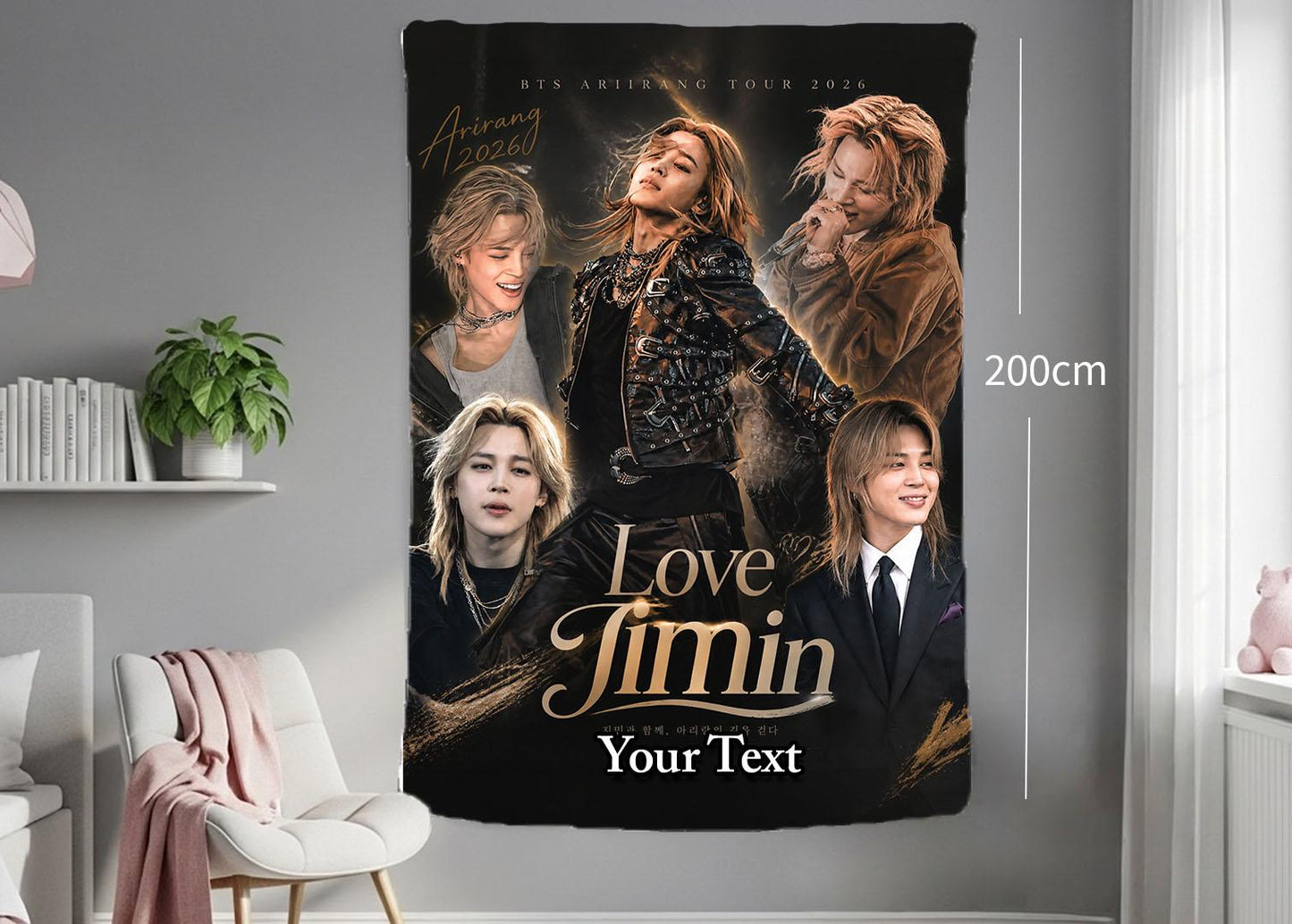 Jimin Hanging Tapestry | Bantan Boys | Personalized Wall Art | Polyester Fabric | Ship Flag Banner