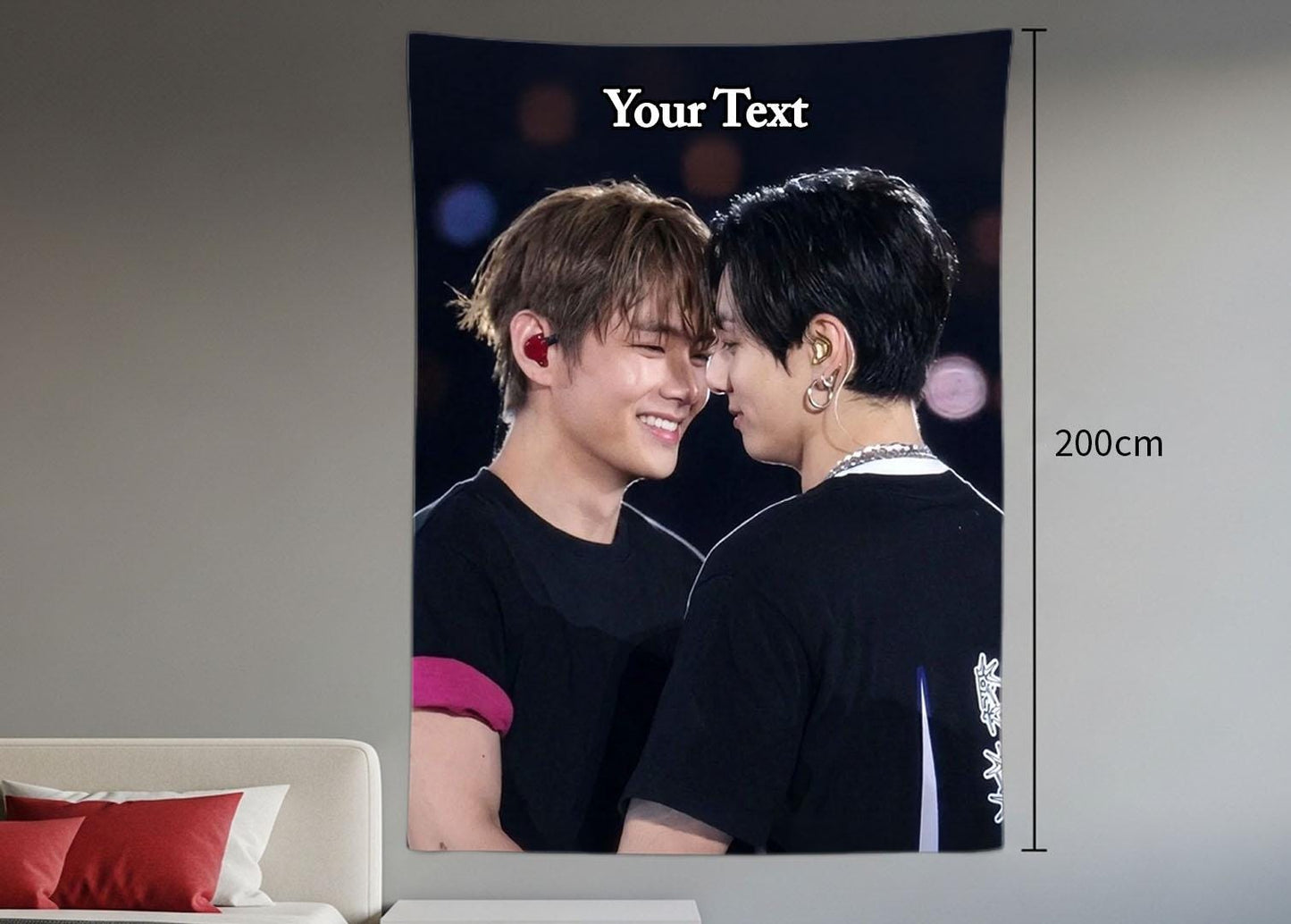 Taekook Hanging Tapestry | Bantan Boys | Personalized Wall Art | Polyester Fabric | Ship Flag Banner