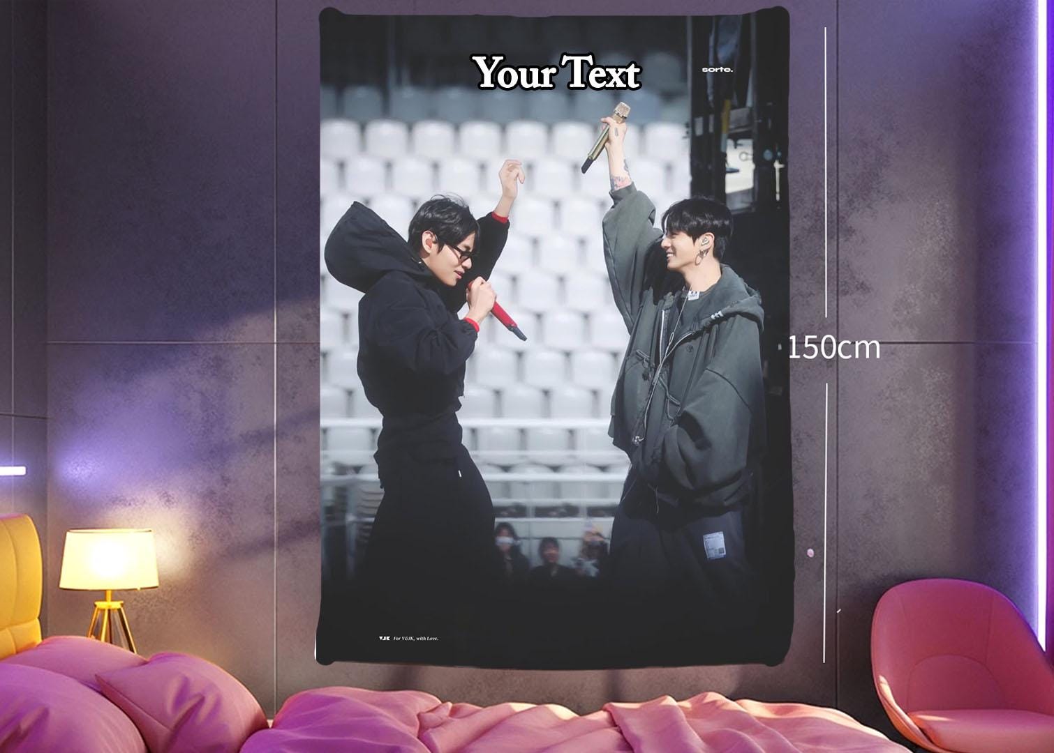 Taekook Hanging Tapestry | Bantan Boys | Personalized Wall Art | Polyester Fabric | Ship Flag Banner